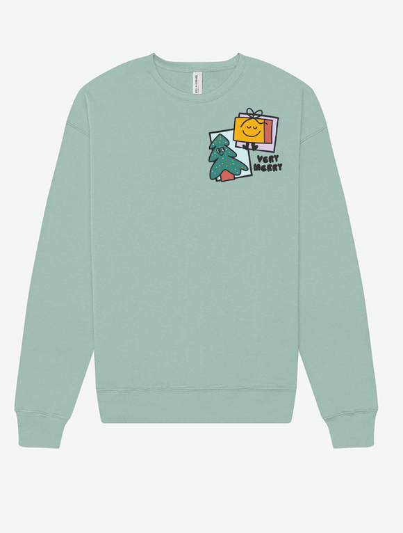 Very Merry KidMin Christmas Sweatshirt: Dusty Green