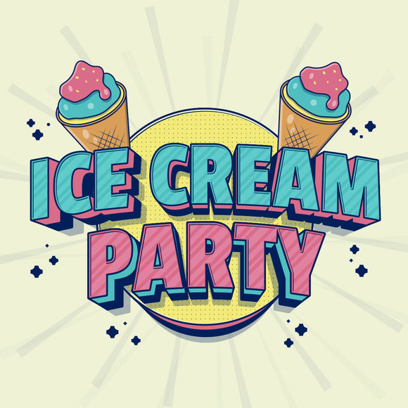 Ice Cream Party Social Graphics