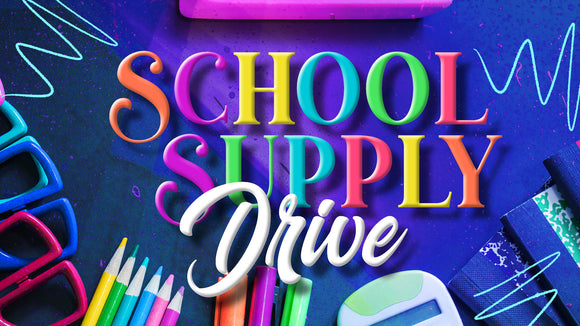 School Supply Drive Title Graphic