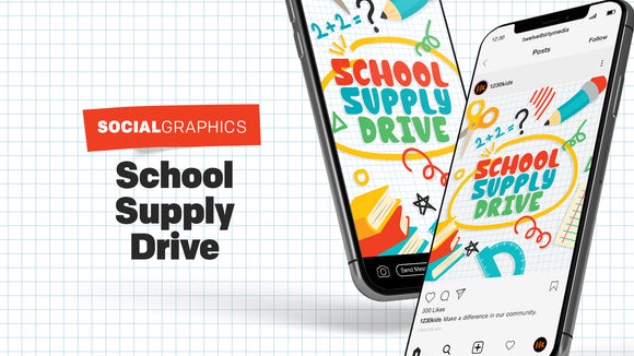 School Supply Drive: Title Graphics